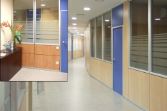 Mamparas y Divisiones para Oficinas de vidrio con vinilos en Barcelona